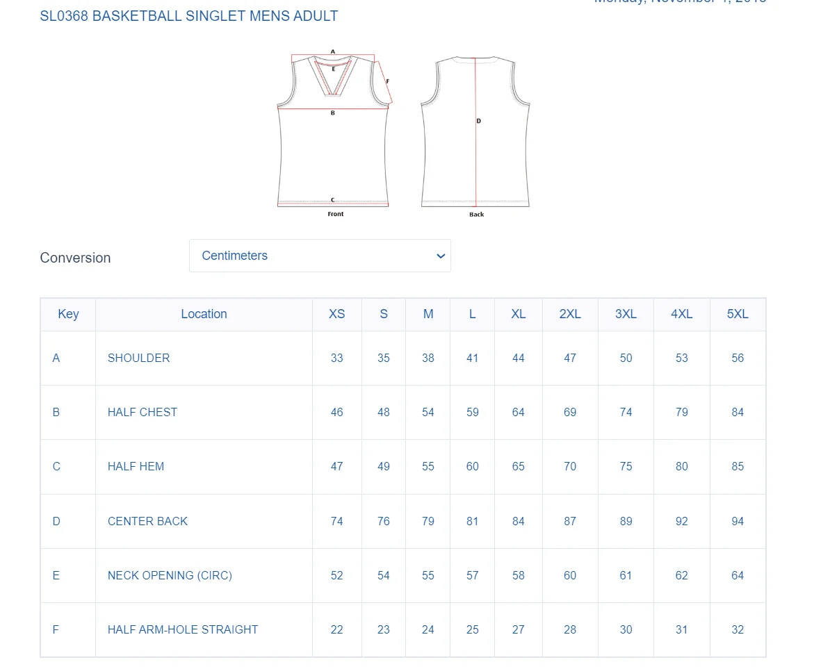 SL0368 Basketball Singlet standard men